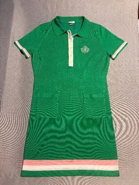 Ivy Storehouse Green White Pink Knit Polo Dress Alpha Kappa Alpha Sorority Crest